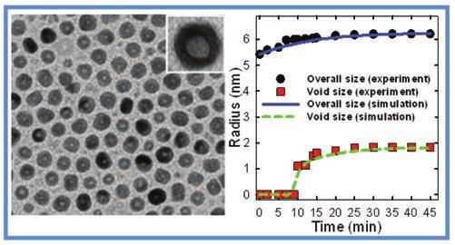 Synthesis and modeling of the formation of voids in nanostructured Ni-Zn intermetallic nanoparticles (NPs) have been described and provided estimates of diffusivity for both metals and vacancies that
