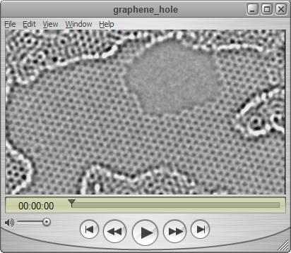 Atomic-sized nanowire (TEM) Graphene hole (real-time