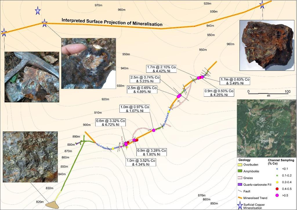 DETAILED GEOLOGICAL MAPPING & SAMPLING The initial field based exploration activities conducted across the up-dip projection of the Joremeny adit has confirmed that mineralisation extends to surface.