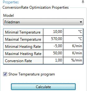 Predictions Based on the created kinetic model (model-free or model-based), the software simulates the signal, conversation rate and conversion for userdefined temperature programs.