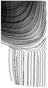 0068 Y-axis (m) Figure 4-4: Streamlines and contours of velocity magnitude in TM, (a) Upper part of