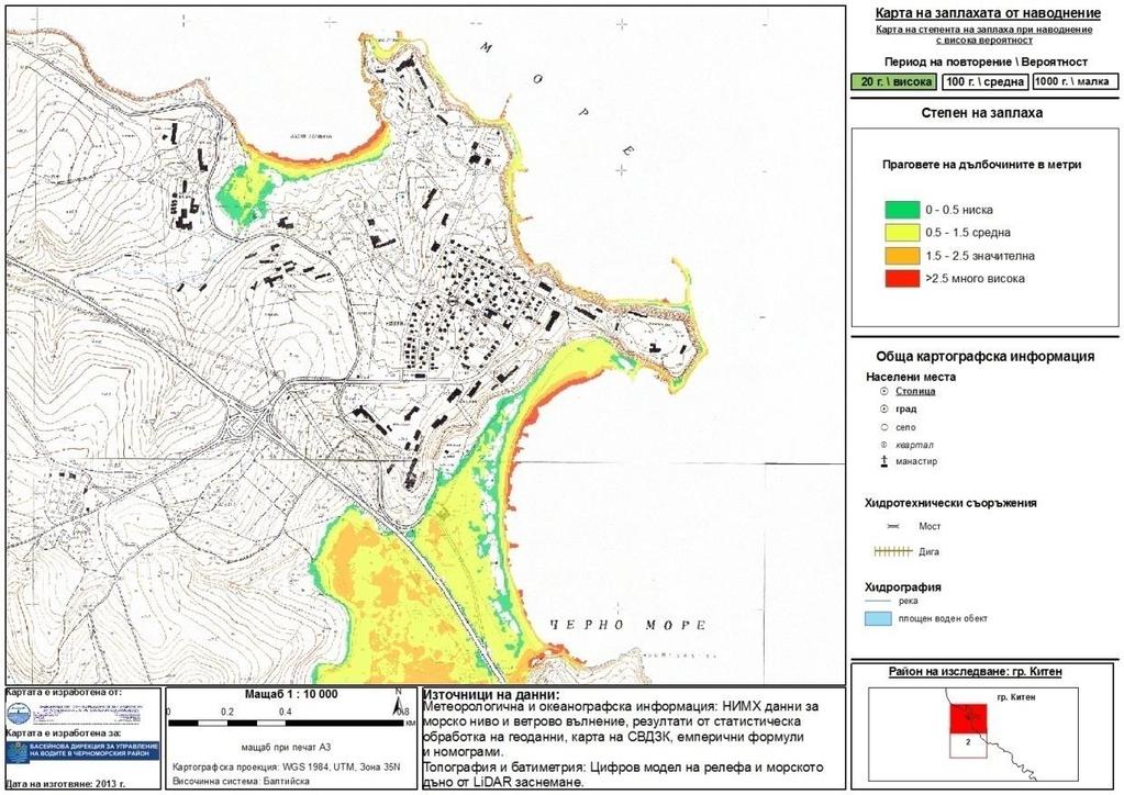 Sea level rise and coastal flooding Implementation of the EU Flood Directive (NIMH Methodology) Map of the inundation