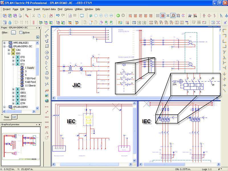 Slika 7: Prikaz uporabniškega vmesnika sistema eplan P8 eplan Electric P8 omogoča tudi štiri različne metode projektiranja [8].