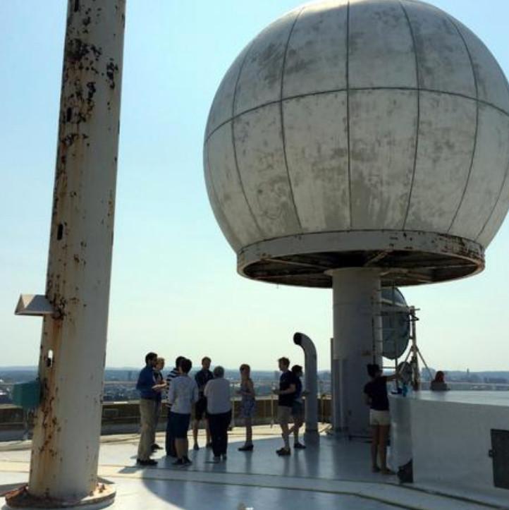 On the top of a MIT building there is a radar dome in the form of a spherical cap. Insiders call it the Death star radar dome.