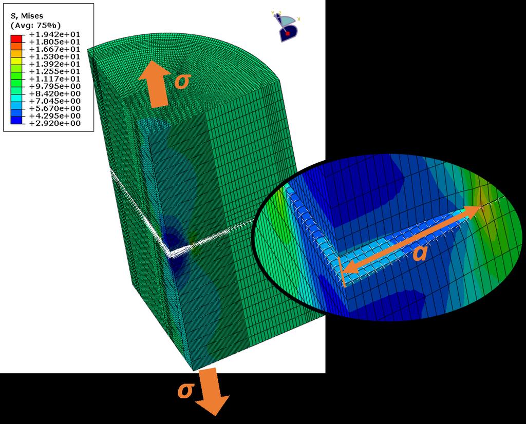 50 Fig. 4.1: The quarter cylinder model used to evaluate a circular and elliptical crack.