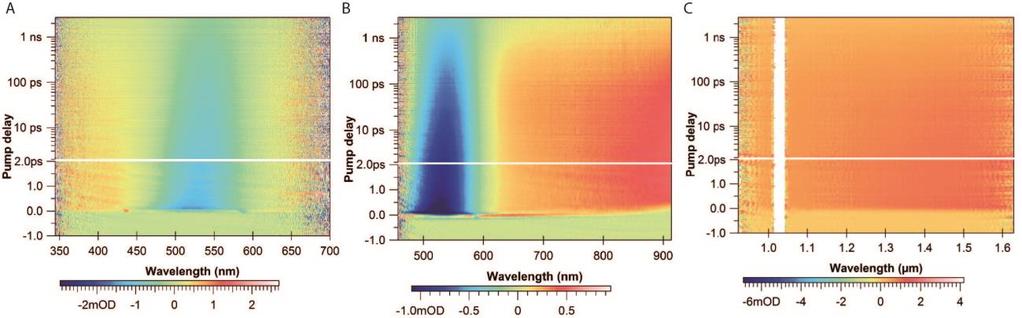 Figure S4. 2D TA spectra of CIS core NCs.