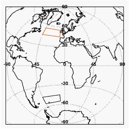 Beside the frontal zones in high and low latitudes, some convective features are detected over Central Africa and South America. The remains of a tropical cyclone are located over Madagascar.