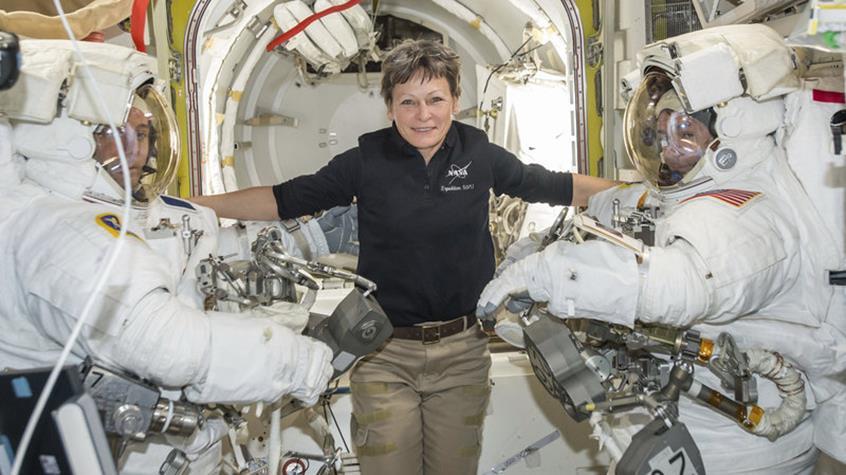 In the news Peggy Whitson sets American Space Duration Record Earlier this month Peggy Whitson aboard the ISS set the record for the most EVA's by any American astronaut.