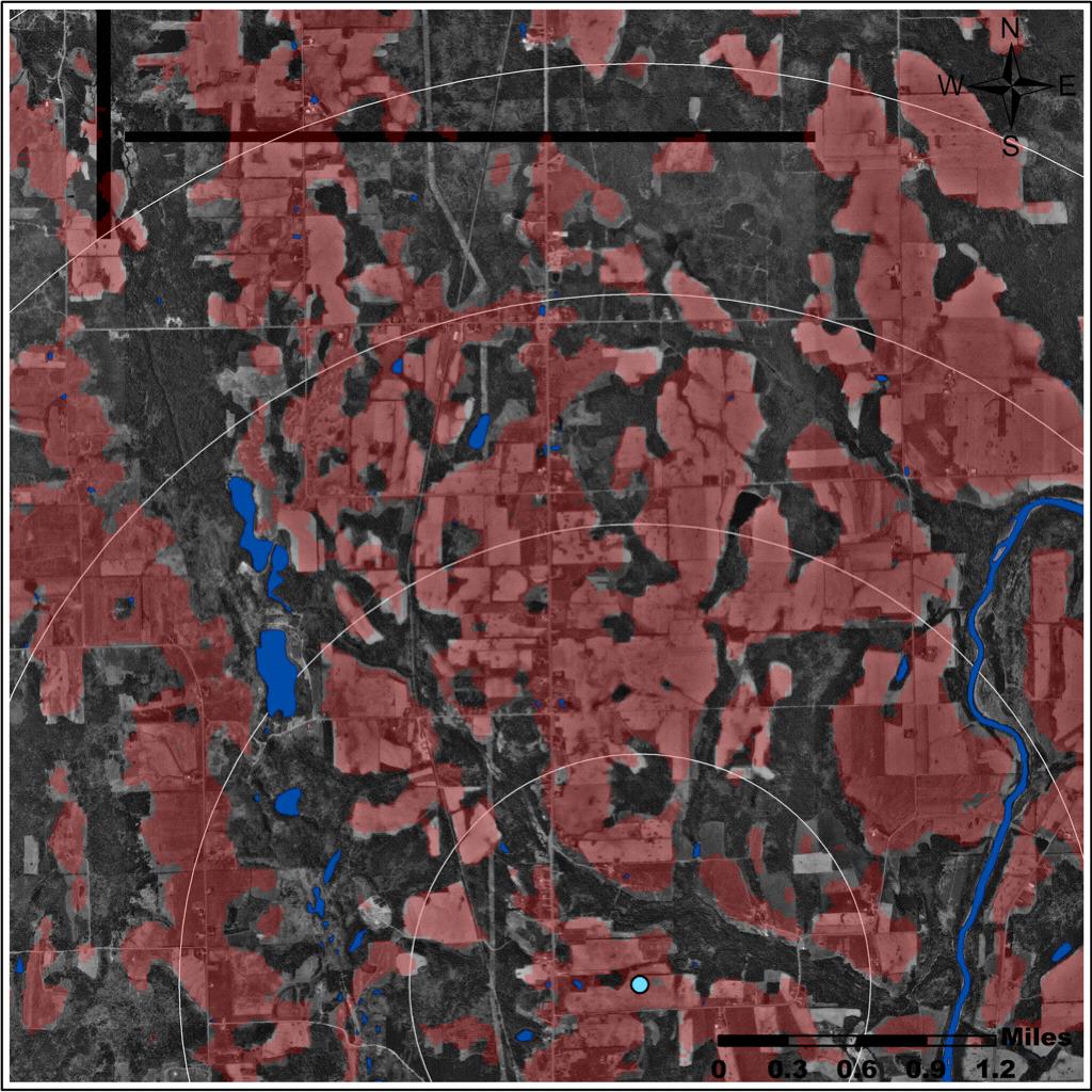 Selection Example - HCN Relocation Close-up of area north of an HCN site Concentric