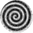 The lack arrow points to the position of the spiral core at the time when the snapshot of c z was taken for C = 4.6 (shown in c). (c): Snapshot of c z visualizing the line defects.