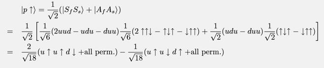 proton S z =+1/2 = (uud) ( ) u u d