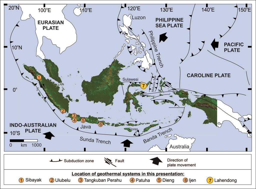 High-temperature, volcano-hosted geothermal systems Indonesian archipelago: 80 active and inactive strato-volcanoes 20 volcano-hosted high-temperature geothermal systems 1.