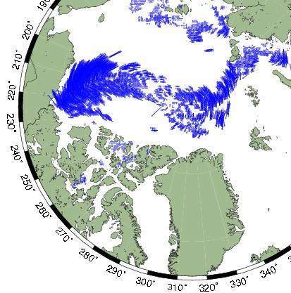 MR Sea Ice Drift Based on METOP AVHRR 1km data Uses VIS or IR channel