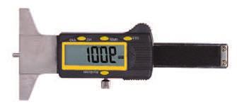 DEPTH GAGE & SCALE Digital Tire Depth Gage The origin point is retained throughout the life of the battery Inch/Metric conversion Spherical end anvil Base Length: 60mm Range Resolution Accuracy Code