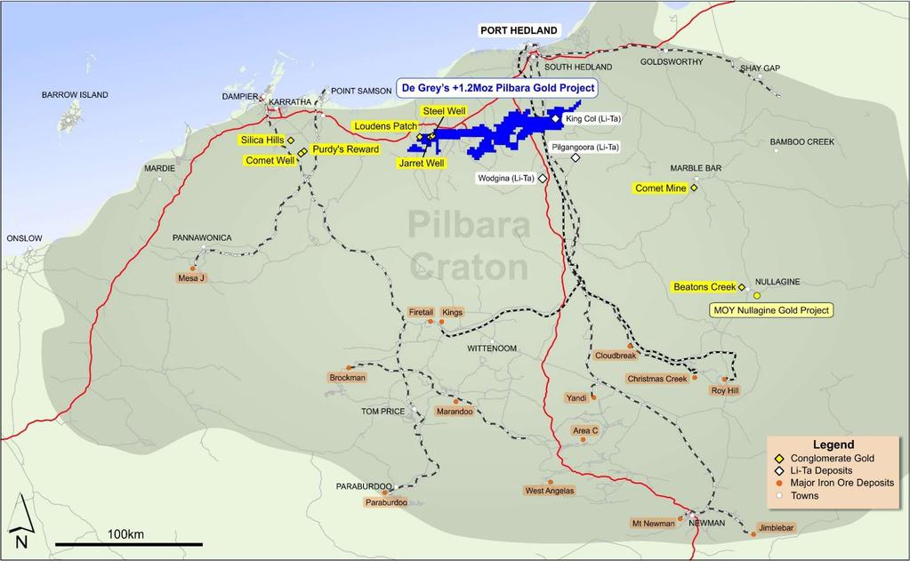 Conglomerate Gold Potential Major new style of gold mineralisation across the Pilbara >$100M exploration