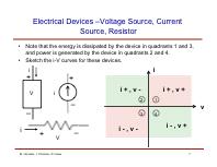 Electrical Devices Voltage Source, Current Source, Resistor Note that the