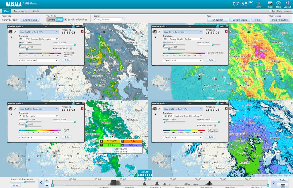 See More with the Multi-Panel Display Display up to four radar products in the same window to see significant weather details all at once Synchronize time and location