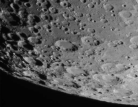 Figure 1.2 Some years later, the author obtained decent close-ups of the Moon with some cheaper although a little larger equipment. The image is centered on 33 E, 68 S.