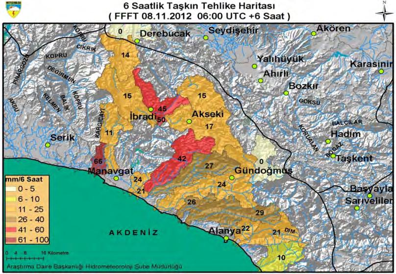 Black Sea and Middle East Flash Flood Guidance On the 7th November 2012, severe rainfall occurred in the provinces of Antalya, Muğla, Denizli and