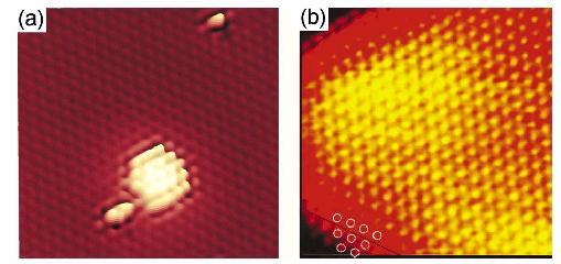ATOMIC RESOLUTION OF CLUSTER STRUCTURE: SCANNING TUNNELING MICROSCOPY (STM) (a) Atomically resolved image of 27 Pd