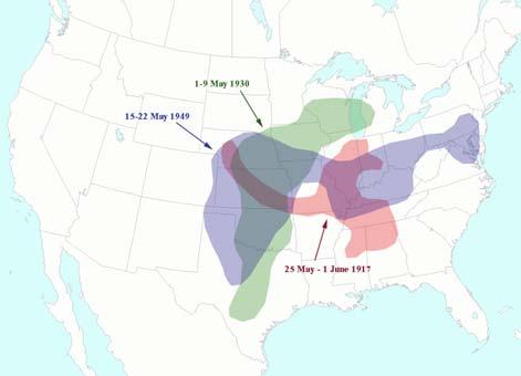 . Other Notable Events During 29 April 1912, there were two separate intense 3-day and -day sequences that combined to spawn 18 violent tornadoes.