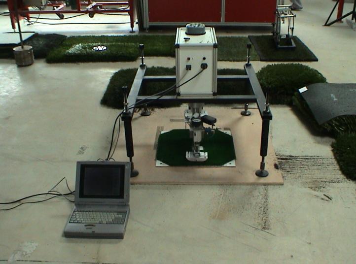 3- ABRASION Abrasiveness is measured using ASTM F1015 method. Friable foam blocks are attached to a weighted platform that is pulled over the playing surface in four different directions.