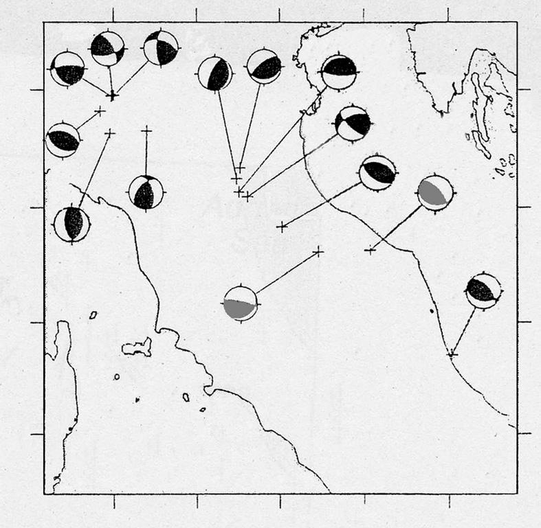A note on Northern Marche seismicity: new focal mechanisms and seismological evidence The figure displays also two Centroid Moment Tensor (CMT) solutions of the Norcia (1979) and Perugia (1984)