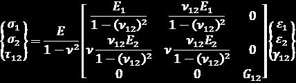 x x 3 Effective properties (plane stress): Elastic: E 1, E, G 1, 1 1