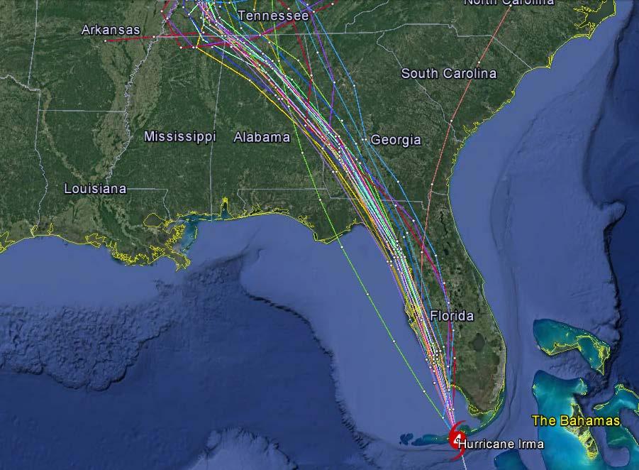 Current Spaghetti Model Output Data Source: NHC Additional Information and Update Schedule Wind intensity forecasts and forecast track information can be