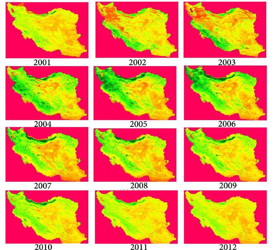 Monthly NDVI Map of August in