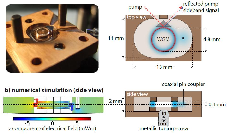 Microwave-light conversion via electro-optical WGM resonator LiNbO 3