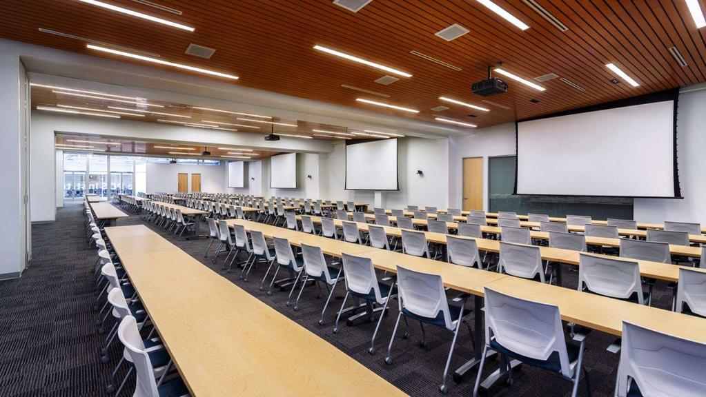 discovery The PDS Institute Multiple projection screens and integrated technology address large and small meetings