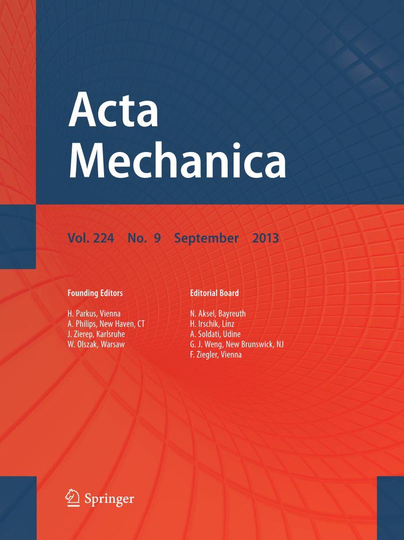 Adineh & Mehran Kadkhodayan Acta Mechanica ISSN 0001-5970 Volume
