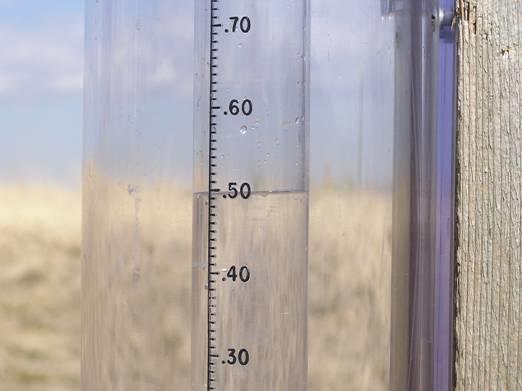 Reading Your Rain Gauge 0.50 -Half way up the inner cylinder is one half inch.
