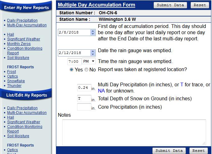 Multi-Day Accumulation Report Click here to access the multi-day accumulation report You can even enter information after you ve been away for