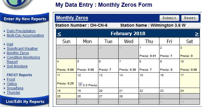 Monthly Zeros Report Click here to access the monthly zeros report You