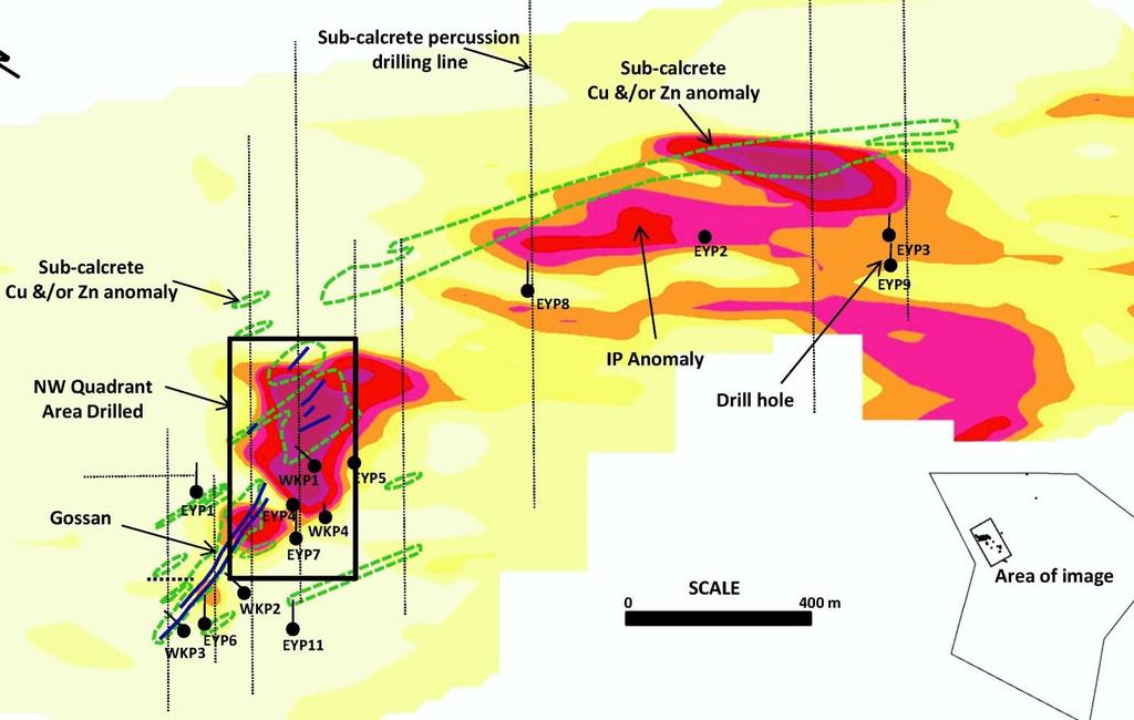Marydale High Sulphide Ore Amenable to IP or EM IP survey in progress, covering entire area of interest (5km 2 ) Historic drilling did not test highest IP responses.