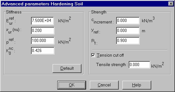 THE HARDENING-SOIL MODEL (ISOTROPIC HARDENING) correlation is highly realistic. However, users do have the possibility to select different values.