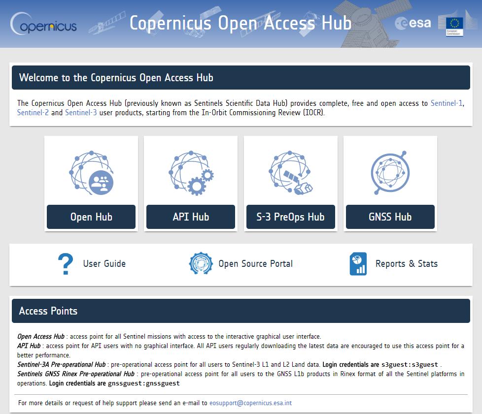 Copernicus Open Access Hub: