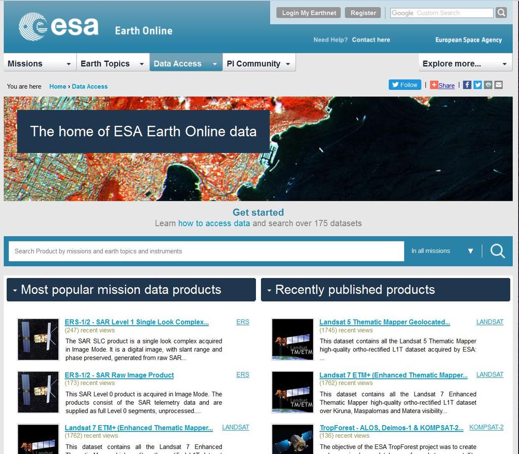 Accessing ESA Missions (ERS &