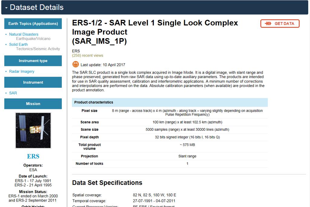 ENVISAT & ERS 1/2 On-The-Fly (OTF) Processing Data available
