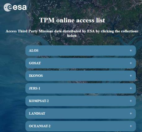 Third Party Mission Data Access via ESA Online