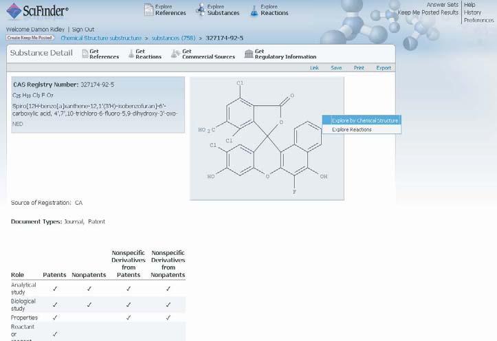 106 Information Retrieval: SciFinder through options after Only retrieve substances that...; i.e. the full structure query and search tools are available.