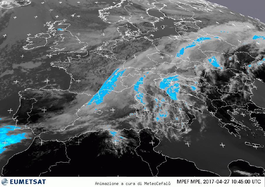 Satellite images from EUMETSAT are used for analyses of