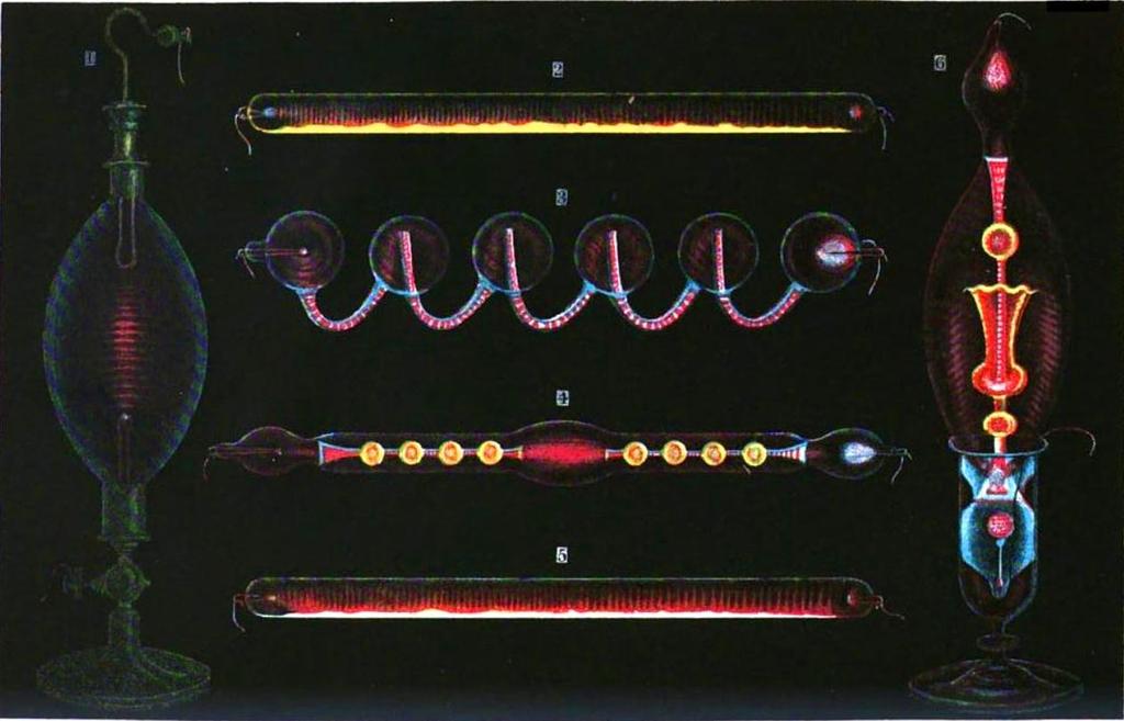 Drawing of Geissler tubes