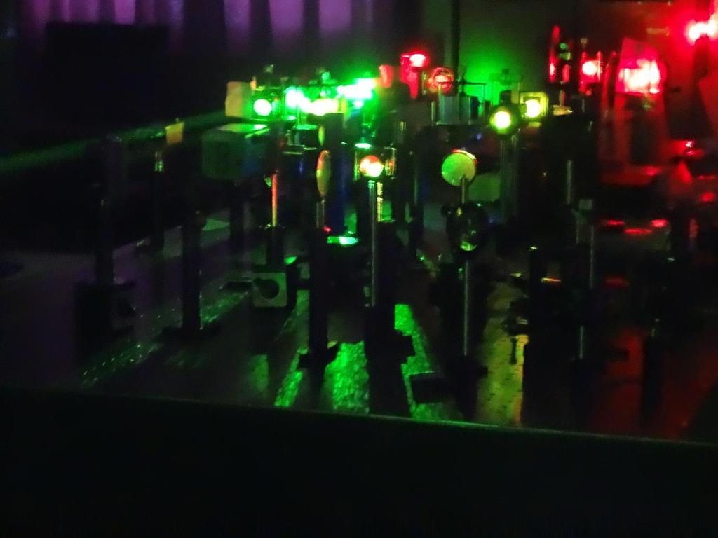 Holography experiments with red and green laser Interesting pattern formed on a
