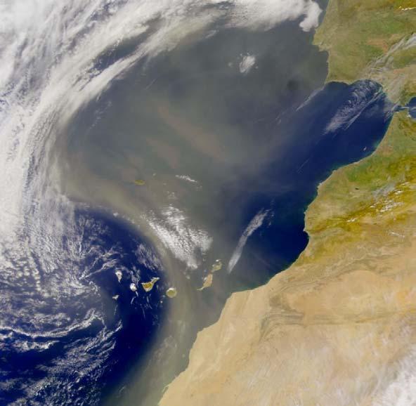 NASA image of Saharan Dust over Canary Islands NASA