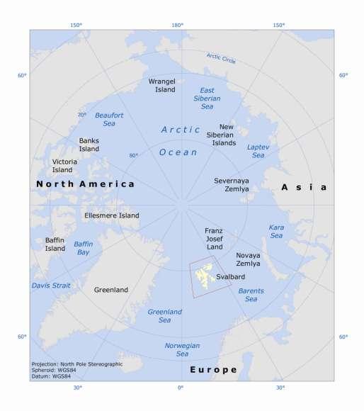 Area under Study Svalbard Circumjacent land area of the Polar Basin Franz Josef Land in