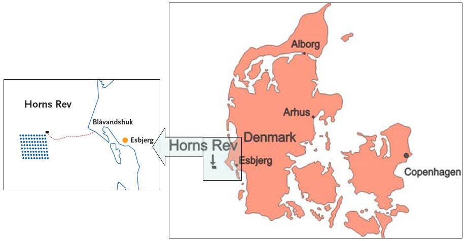 Development of New Offshore-Specific Wind Power Forecasting Models 4.4 Site Description of the Horns Rev Wind Farm In this chapter an investigation was performed at the offshore wind farm Horns Rev.