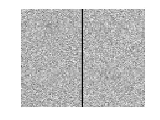 noisy, ν = 5, σ = 1 Fig. 1. Comparison of Gaussian and Rician noise with σ = 1 on input values ν = 0 (left square and ν = 5 (right square.